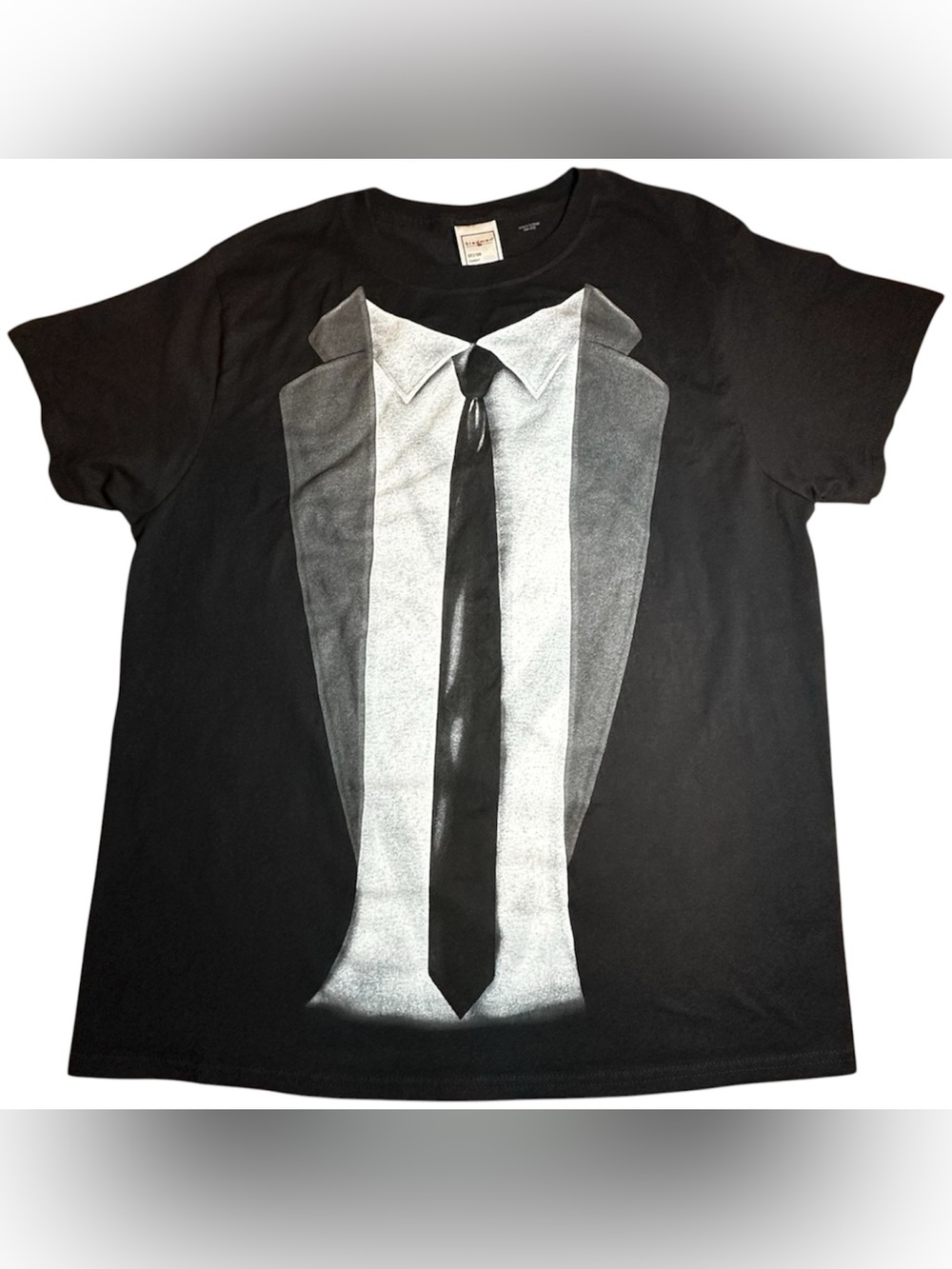 Stedman ST2100 Comfort Men's L Black Crew Neck Short Sleeve Tuxedo Graphic Tee